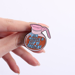 Pin de Esmalte con la Frase 'Ambition Coffee', Diseño Motivacional con Palabras, 'Preparese una Taza de Ambición', Broche al por Mayor - Product Image 4