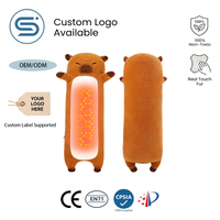Coussin chauffant électrique Capybara long, en peluche douce, avec fonction chauffante pour le soulagement et la chaleur
