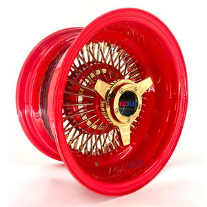 ล้อซี่ลวด 13x7 แบบย้อนกลับ 72 ซี่ ลายตรง สีแดง - Product Image 5