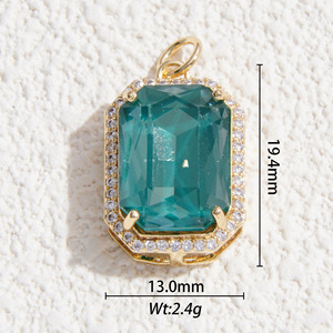 Copper Round Pendant With Gradient Zircon For Necklace Making Jewelry Finding - Product Image 4