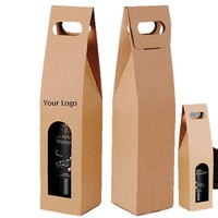 Boîte à vin personnalisée avec logo pour petite entreprise, boîte à liqueur écologique réutilisable, papier artisanal fantaisie, impression haut de gamme