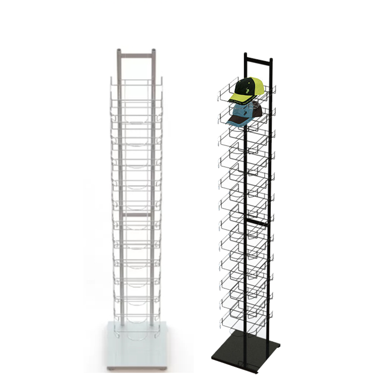 Apache Modern Customizable Floor Standing Metal Wire Cap Display Rack Easy Assembly Custom Logo for Store Display Stand — view 6