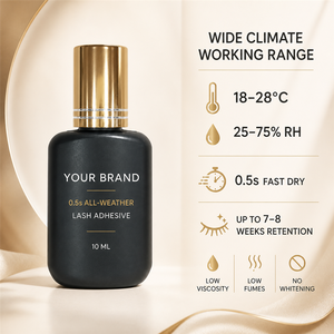 Colle à cils à faible humidité 10ml noire séchage rapide en demi-seconde pour application professionnelle de volume - Product Image 3