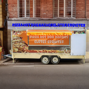 Carrito de comida móvil de moda, forma cuadrada con correa remolcable, configuración estándar - Product Image 4