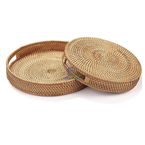 Nueva Bandeja de Servir de Ratán al por Mayor para Primavera, Diseño Rústico Natural Tradicional, Mimbre Resistente con 2 Asas, Almacenamiento y Decoración - Product Image 3