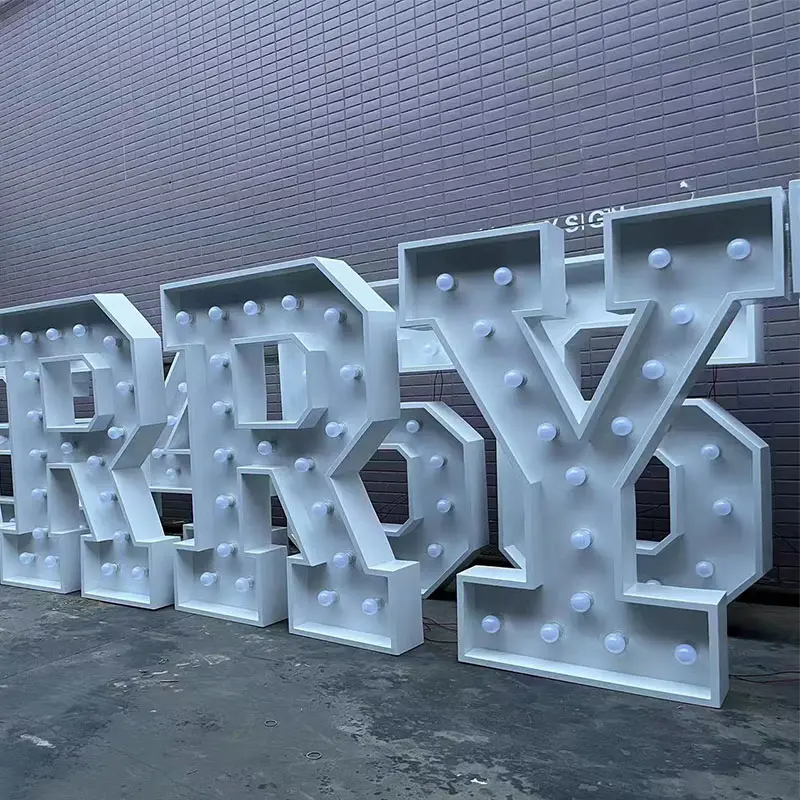 Factory Supplier Customized Size Logo 4ft Large Giant Light Up Number LED Marquee Letters for Outdoor Wedding Party Decor