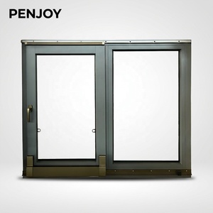 Fenêtre coulissante inclinable haut de gamme en bois recouvert d'aluminium, multi-étanchéité, insonorisée, thermiquement isolée, anti-effraction, composite, pour extérieur d'hôtel et d'appartement - Product Image 1