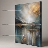 SEQIAO Décoration intérieure Paysage Peinture à l'huile peinte à la main sur toile Art mural encadré avec impression numérique 5 couleurs