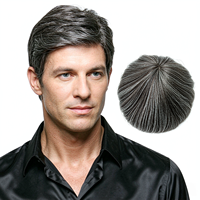 Perruques de remplacement capillaires professionnelles pour hommes D.S Hair, en cheveux humains, avec bonnet en maille respirante, marque privée