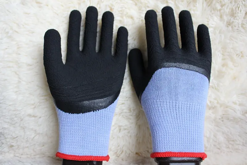 Polyacrylic ถุงมือหุ้มฉนวนฤดูหนาวถุงมือยางโฟม3/4ปาล์มเคลือบถุงมือสภาพอากาศเย็น100% ปลาย