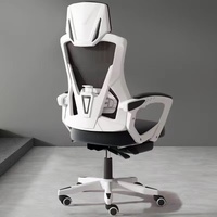 Chaise de bureau ergonomique au design moderne en maille avec appui-tête intégré, mécanisme d'inclinaison verrouillable, confortable pour une utilisation prolongée