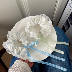 Ballet Style Spring and Summer Lace Scrunchies Sweet <strong>Tartan</strong> Webbing Bow Hair Accessories - Product Image 4