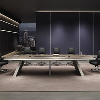 Table de conférence simple et moderne, épaissie, de grande taille, en forme de barre ; Table de réunion de bureau ; Table de formation ; Ensemble table et chaises pour salle de conférence