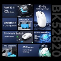 Souris de jeu sans fil ultra-légère ATTACK SHARK X11SE, noire et avec autocollant, trois modes BT5.2/Type-C filaire 2.4G, souris PixArt PAW3311