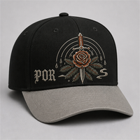 Cappellino da Baseball Personalizzato con Stampa Old English, 5 Pannelli, Visiera Curva, Stile Dad Hat, Streetwear West Coast, Vendita all'Ingrosso, MOQ Basso