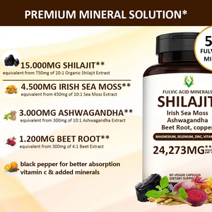Cápsulas de Shilajit de Alta Calidad en Venta, Suplemento Dietético que Apoya el Metabolismo y Mejora el Rendimiento Cognitivo para Adultos - Product Image 5