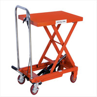 Carro de Plataforma Hidráulico Manual con Ruedas de PU, Elevador de Carga Manual Móvil, Suministrado por Fabricante Chino