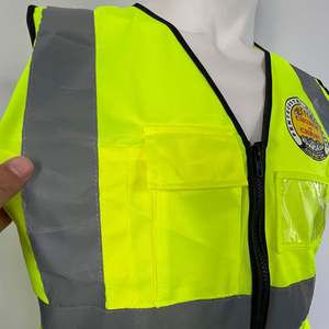 Chaleco de Trabajo Reflectante de Seguridad Amarillo-Verde de Alta Visibilidad, Personalizable con Logotipo, Transpirable, de Poliéster, Unisex, con Protección Contra Pinchazos - Product Image 4
