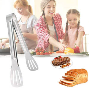 7 Inch Kitchen <strong>Metal</strong> Stainless Steel Utensil Cooking Clip Clamp <strong>Salad</strong> Serving <strong>Tongs</strong> Kitchen BBQ Grilling - Product Image 5