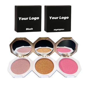 Hochwertige 2-Farben-Diamant-Glitzer-Creme-Rouge Make-up Kräuter-Gesichtsbronzer Highlighter-Puder-Palette - Product Image 2