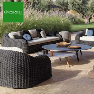 Ensemble de canapés d'extérieur en corde tout temps, mobilier de <span class=keywords><strong>jardin</strong></span> moderne en <span class=keywords><strong>aluminium</strong></span>, <span class=keywords><strong>salon</strong></span> résistant aux intempéries pour villa, hôtel, cour - Product Image 2