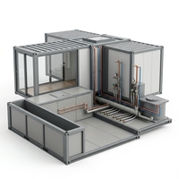 Maison conteneur extensible à double aile, maison préfabriquée modulaire, cabine pliable transportable pour usage résidentiel