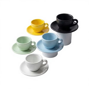 <span class=keywords><strong>Tazza</strong></span> da <span class=keywords><strong>Espresso</strong></span> 50ml con Piattino in Porcellana Stile Contemporaneo Logo Personalizzato Lavabile in Lavastoviglie Grado Alimentare - Product Image 3