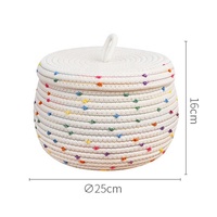 Nouveau design, panier en corde arc-en-ciel 100% écologique, pliable, en coton biologique, avec couvercle, pour un rangement organisé, organisation de la maison