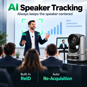 Cámara PTZ 4K NDI para Conferencias con Zoom Óptico 20X y Seguimiento Automático por IA para Salas de Reuniones Grandes, Iglesias y Transmisiones en Vivo - Product Image 4