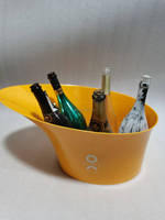 Seau à champagne en acrylique de couleur orange de 12 L