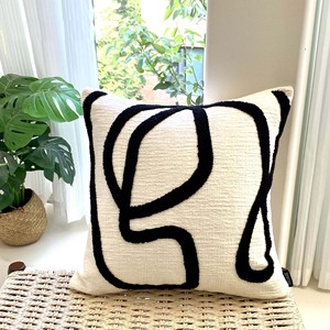 Thời Trang Mặt Ánh Sáng Sang Trọng Màu Trắng Và Màu Đen Trừu Tượng Thêu Gối Mẫu Phòng Sofa Đệm Bìa <span class=keywords><strong>C</strong></span>ửa Sổ Gối tựa lưng - Product Image 3
