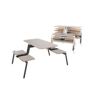 Nuevo diseño moderno desayuno muebles restaurante mesa de comedor de madera con Banco - Product Image 5