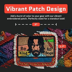 John Wick Be Aardig Honden Borduurpatch Grappige Meme Tactische Patch <span class=keywords><strong>Hook</strong></span> <span class=keywords><strong>Loop</strong></span> Sluiting Voor Rugzakken Hoeden Meer - Product Image 2