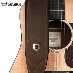 Correa de plástico <span class=keywords><strong>Soldier</strong></span> con capa superior Crazy Horse de PU y amortiguación de aire. Correa <span class=keywords><strong>Universal</strong></span> para Guitarra Acústica, Guitarra Eléctrica y Bajo, Hecha en China - Product Image 2