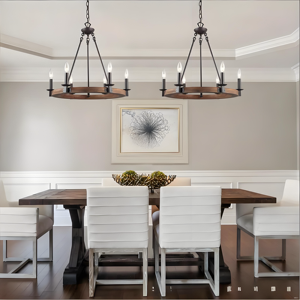 JYLIGHTING anello <span class=keywords><strong>in</strong></span> <span class=keywords><strong>legno</strong></span> lampadario industriale stile rustico per sala da pranzo soggiorno Hotel decorativo lampada a sospensione - Product Image 3