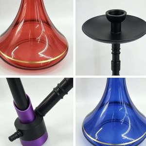 Amber Glass <b>Hookah</b> Set Metal <b>Pipe</b> Stem Bowl Base Kit for Lounge Bar Home Use - Product Image 5