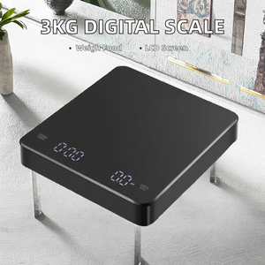 เครื่องชั่งกาแฟอิเล็กทรอนิคส์พร้อมตัวจับเวลาเครื่องชั่งอาหารดิจิตอลขนาด<span class=keywords><strong>3</strong></span>กรัม0.1ใช้แบตเตอรี่ - Product Image 3