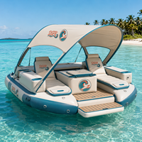 Plateforme flottante gonflable portable avec surface EVA et pont pneumatique Drop Stitch pour yachts, lacs et océans