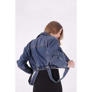 Veste en jean à bretelles inversées pour femmes, style unique - Product Image 4