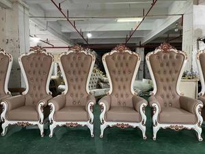 <span class=keywords><strong>Chaise</strong></span> <span class=keywords><strong>trone</strong></span> d'hôtel à dossier haut de luxe bon marché en gros chaises pour trône royal reine roi pour événements fête de mariage - Product Image 4