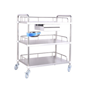 Stainless Steel Treatment Cart 3 Tier With 4 Castors For Hospital Use Durable Industrial Design - Product Image 2