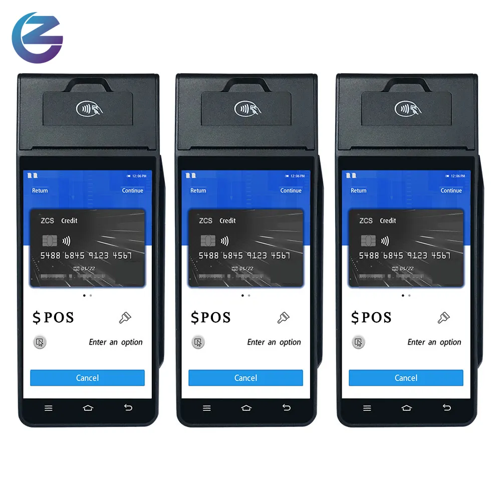 Z90 android 7.1/12.0 go tela de toque ônibus, ticketing, tudo em um sistema de pagamento pos magnético inteligente pos edc