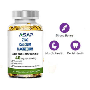 Cápsulas de Gel Suave de Zinc, Calcio y Magnesio OEM ASAP, Suplemento para la Fuerza Ósea con Vitamina D3, Cápsulas de Gel Suave de Zinc, Calcio y Magnesio - Product Image 1
