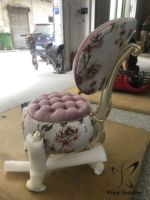 Ensemble de meubles de salon néoclassiques européens roses romantiques/tabouret de citrouille de banc de canapé rond