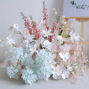 Disposizione dei fiori del corridoio blu CM-BBWF153 <span class=keywords><strong>e</strong></span> <span class=keywords><strong>rosa</strong></span> per l'arredamento del palcoscenico del matrimonio - Product Image 1