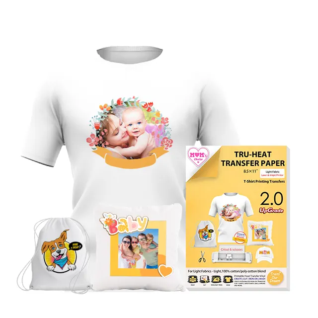 TransOurDream 8.5x11Upgrade 2.0 Iron on and Heat Press Easy Press Can Use Transfer Paper for T-shirt
