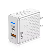 Chargeur USB C GaN 65W, charge rapide PD pour iPhone 14, Samsung QC 3.0, téléphones mobiles, adaptateur de chargeur USB Type C