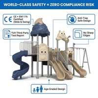 SageDelightRides Module de parc personnalisé avec toboggan et piste double pour enfants en LLDPE et acier galvanisé pour centres de villégiature, vente en gros