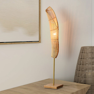 Lampe de sol en bambou tressé, grande, moyenne et petite, combinaison économique en énergie, avec interrupteur, pour salon, chambre, maison d'hôtes, style Zen - Product Image 5