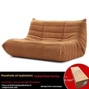 Canapé moderne une place en tissu rembourré d'éponge, mobilier simple pour petit appartement, salon, meuble de loisirs intérieur - Product Image 3